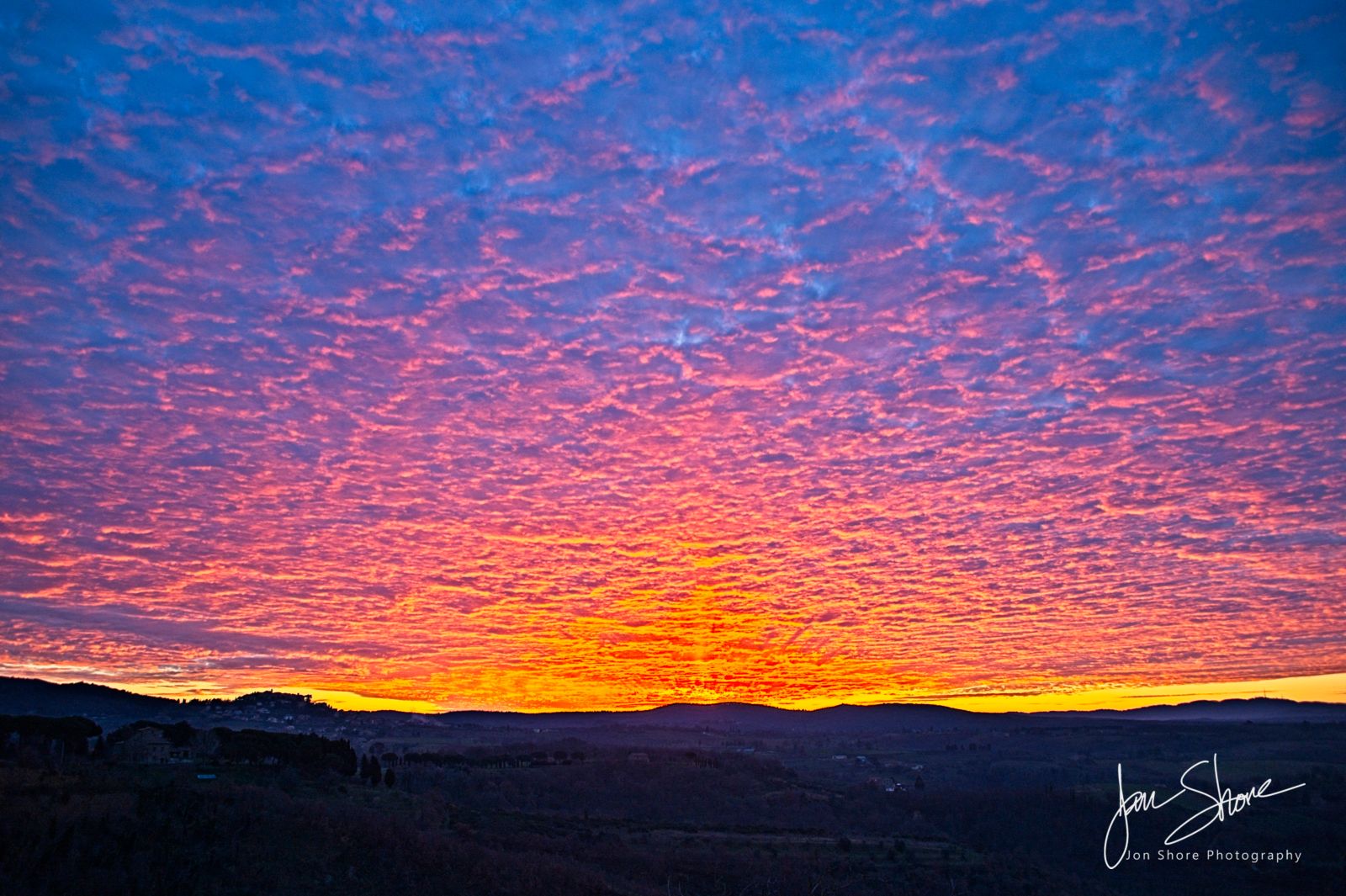 Spectacular Winter Sunrise in Umbria Italy by Jon Shore