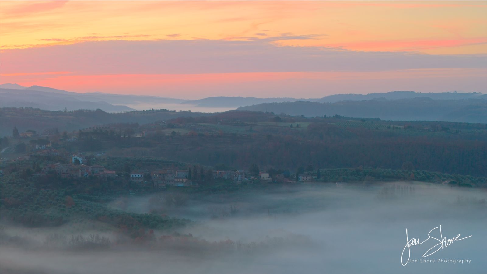 Monteleone d’Orvieto Italy Sunrise Drone  by Jon Shore  January 2026